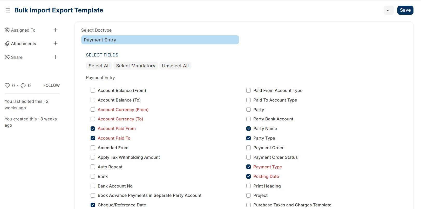 Bulk Import Export Template | Frappe Cloud Marketplace
