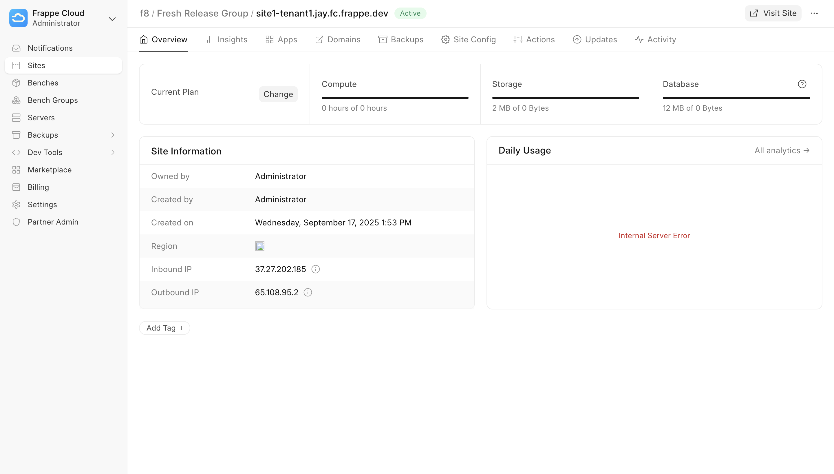 tenant site deployment done